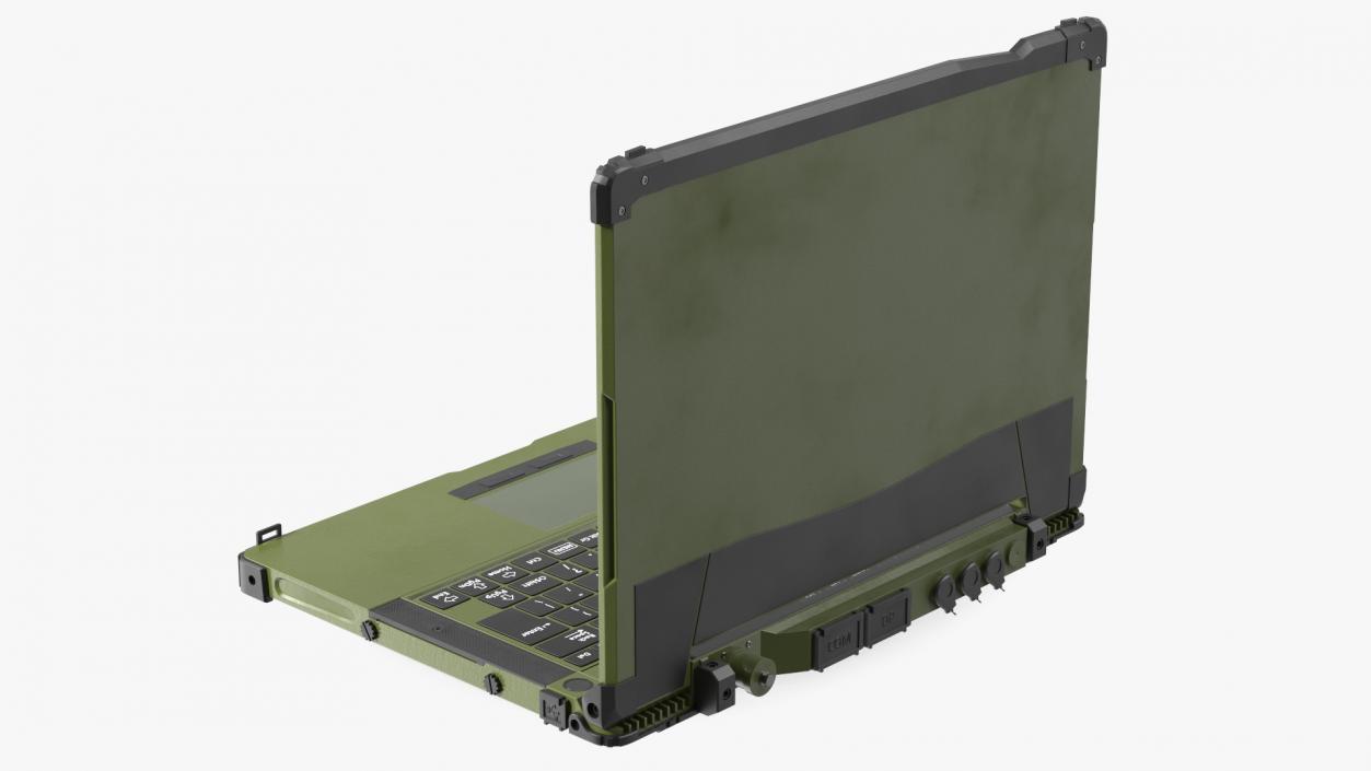 3D Soldier Holding Rugged Laptop Mildef RS13