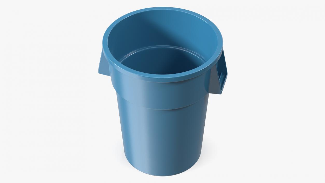 Round Trash Garbage Can Bin 3D