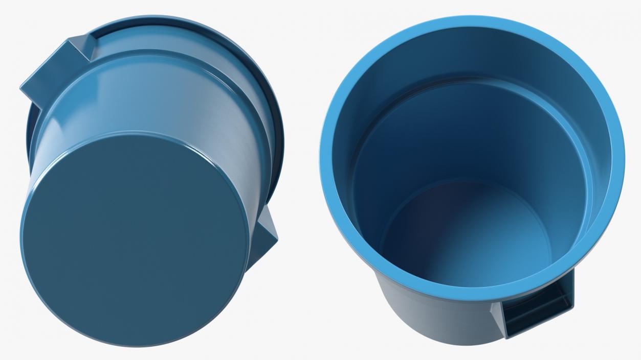 Round Trash Garbage Can Bin 3D