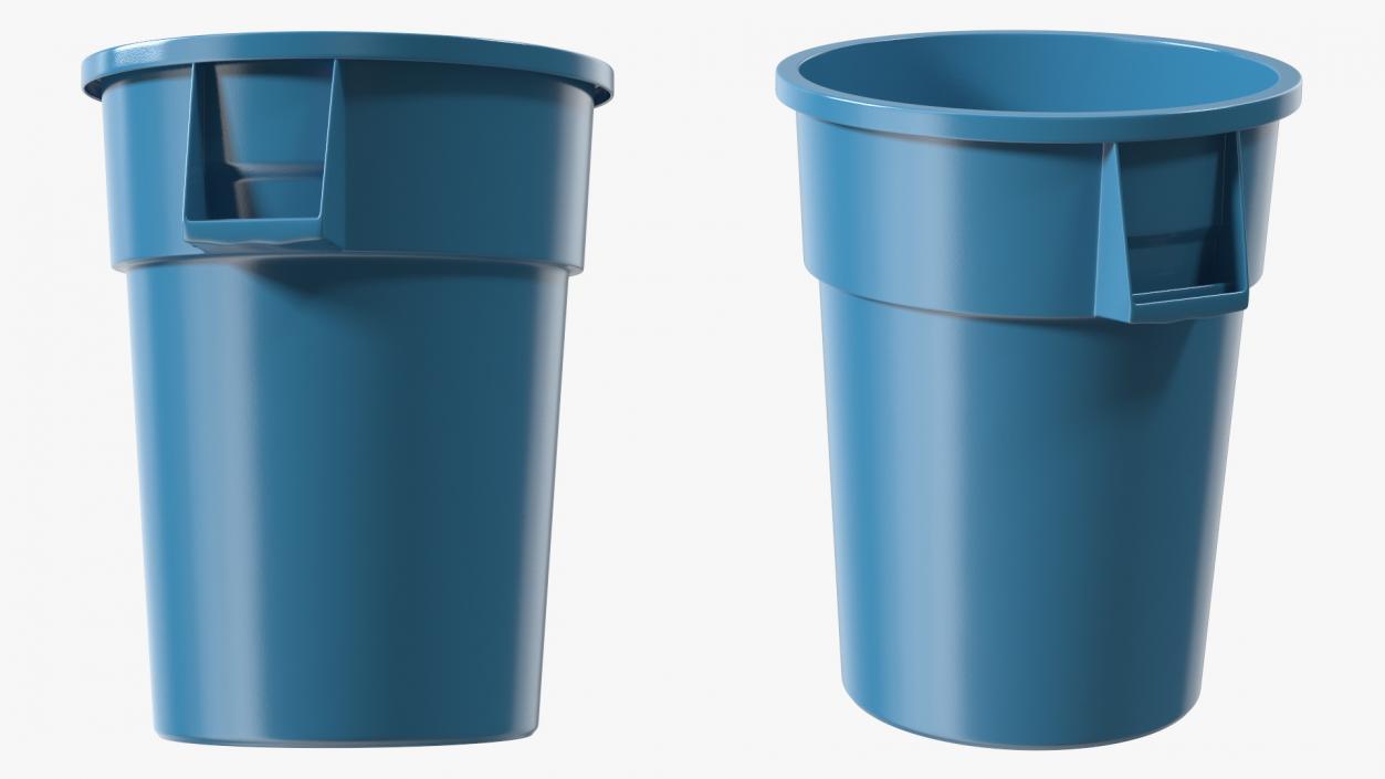 Round Trash Garbage Can Bin 3D