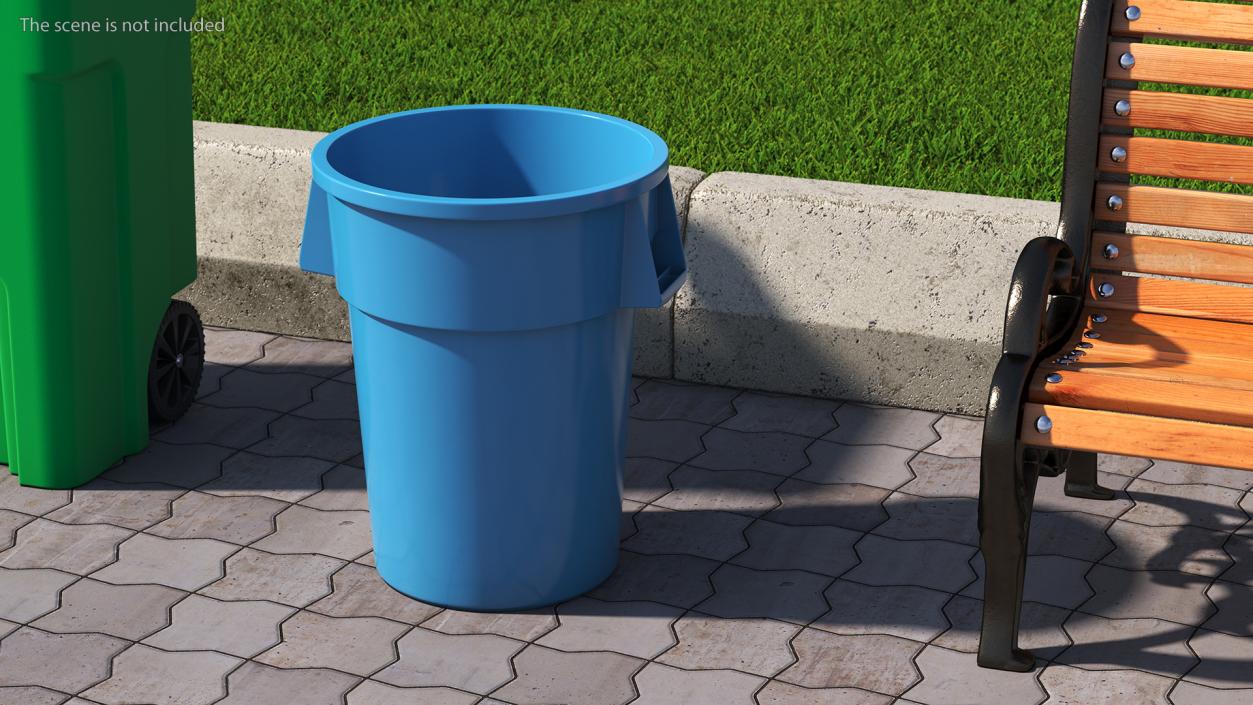 Round Trash Garbage Can Bin 3D