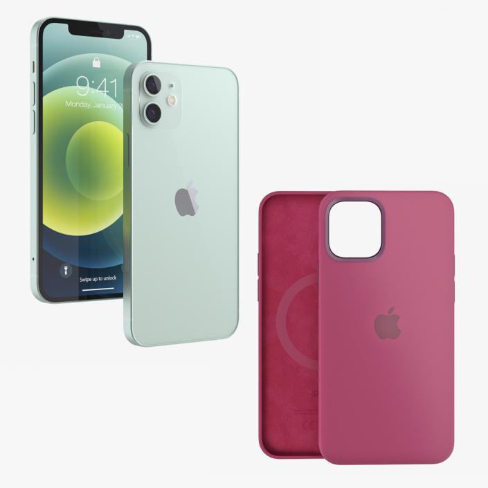 3D model Apple iPhone 12 with Silicone Case Collection