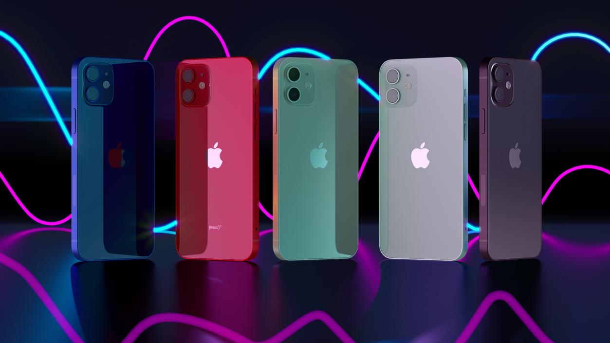 3D model Apple iPhone 12 with Silicone Case Collection