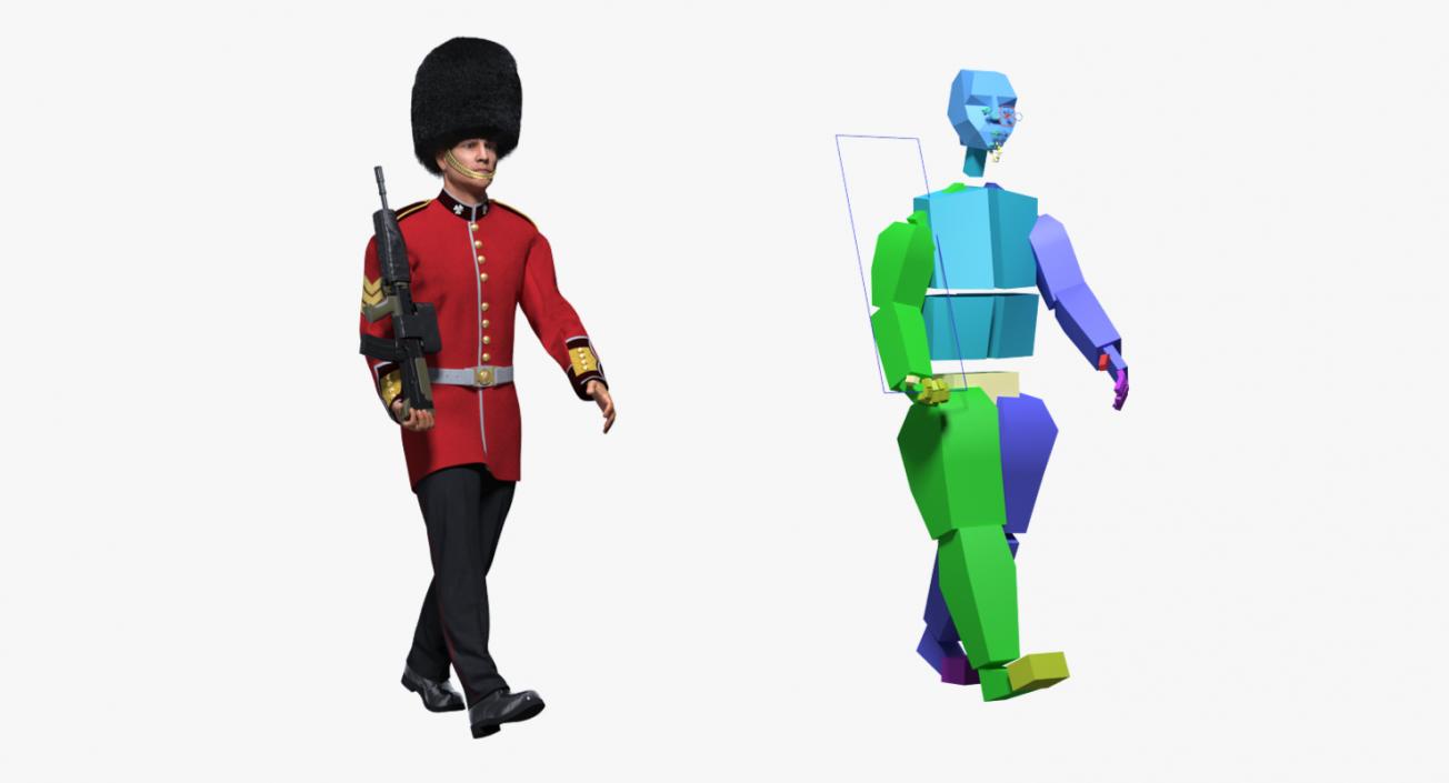 British Royal Guard Soldier Rigged 3D model