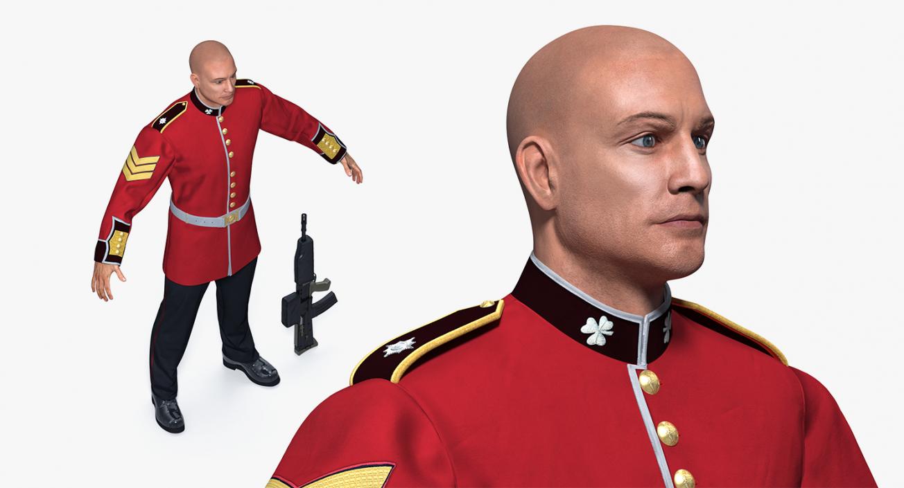 British Royal Guard Soldier Rigged 3D model