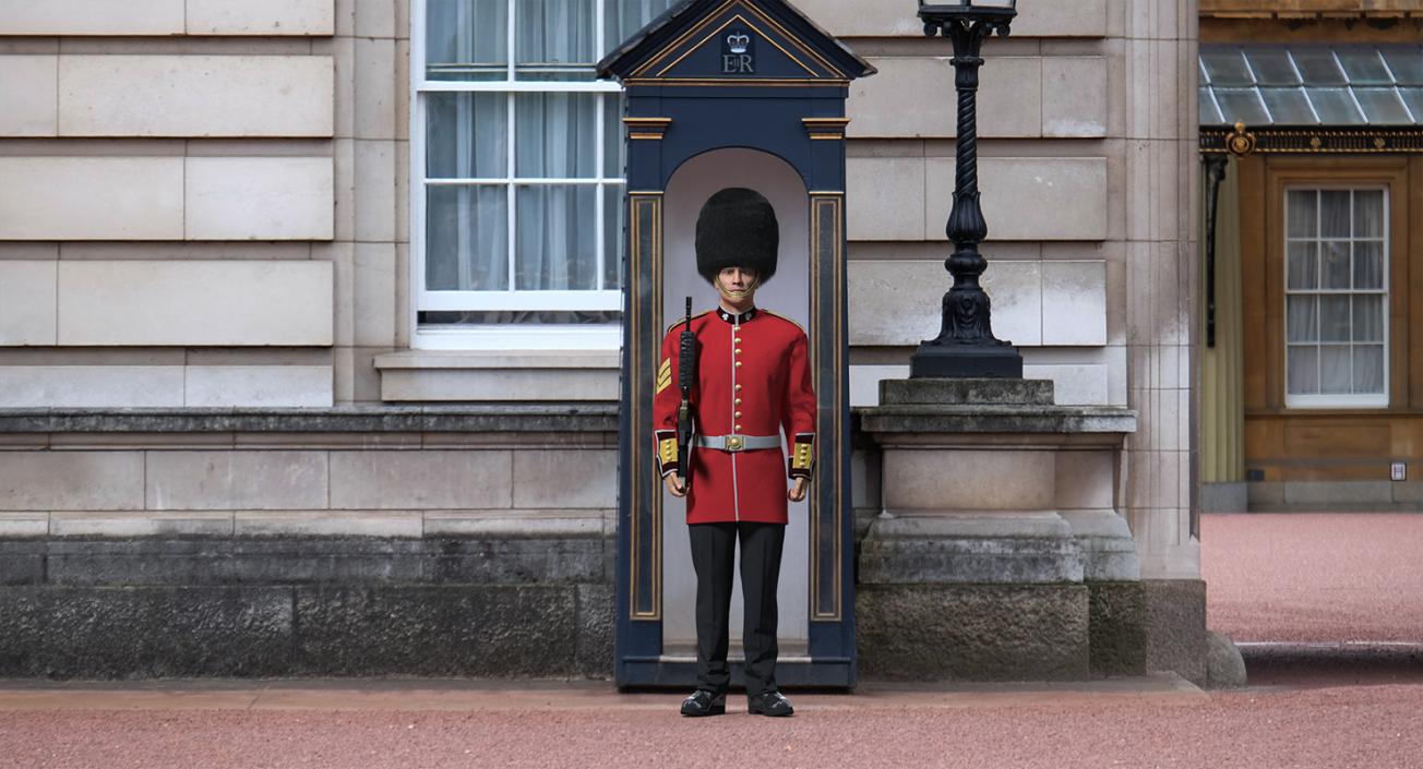 British Royal Guard Soldier Rigged 3D model