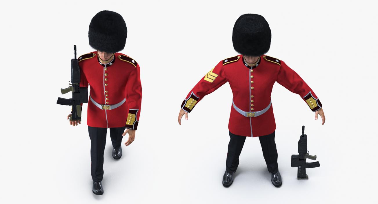 British Royal Guard Soldier Rigged 3D model