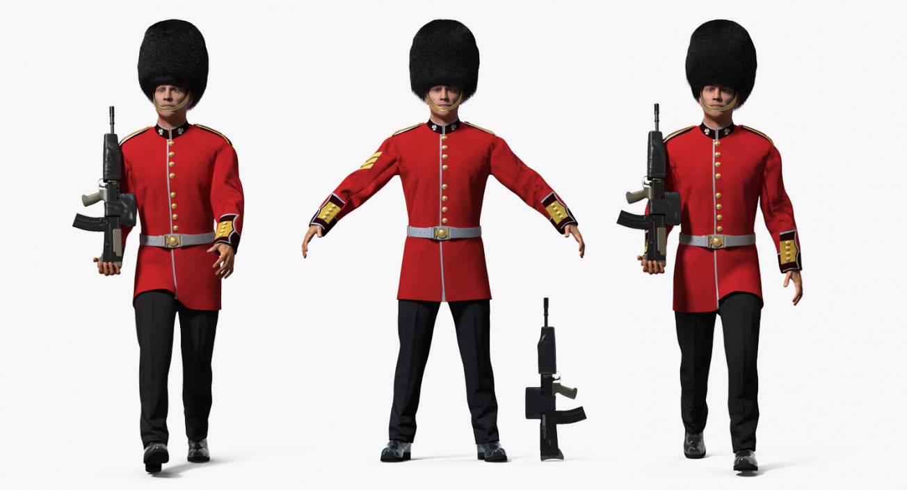 British Royal Guard Soldier Rigged 3D model