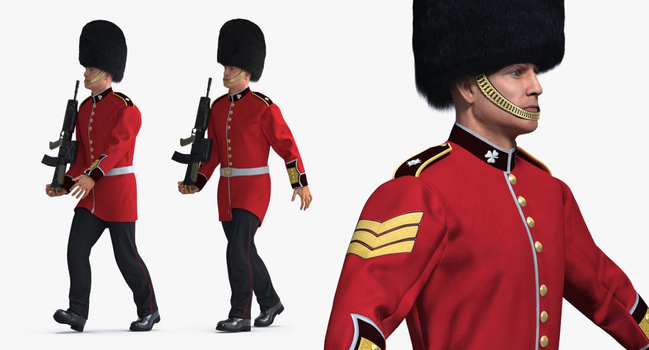 British Royal Guard Soldier Rigged 3D model