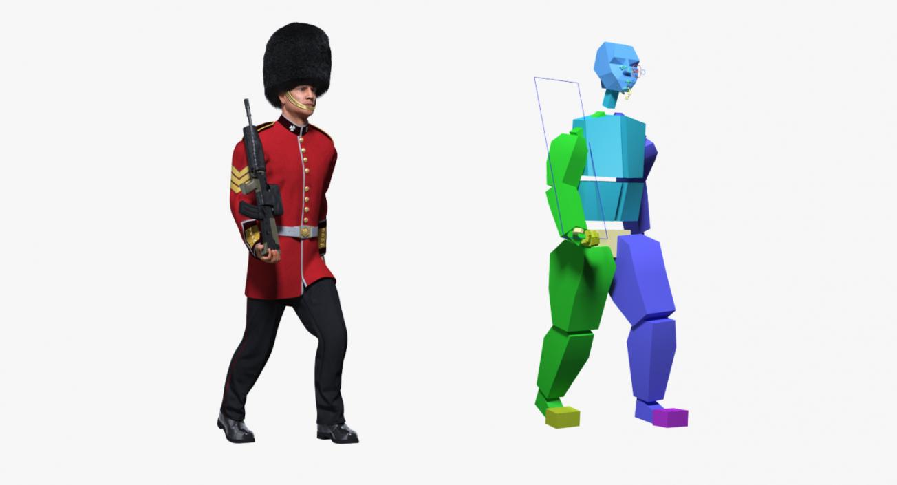 British Royal Guard Soldier Rigged 3D model