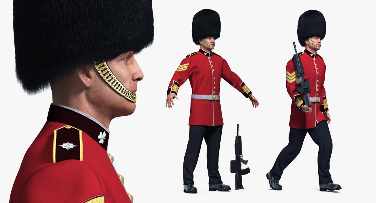 British Royal Guard Soldier Rigged 3D model