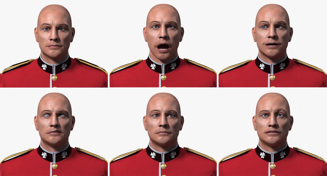 British Royal Guard Soldier Rigged 3D model