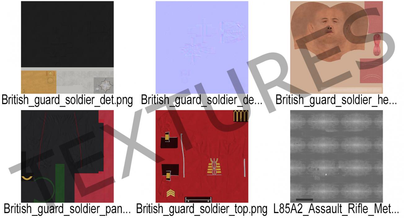 British Royal Guard Soldier Rigged 3D model