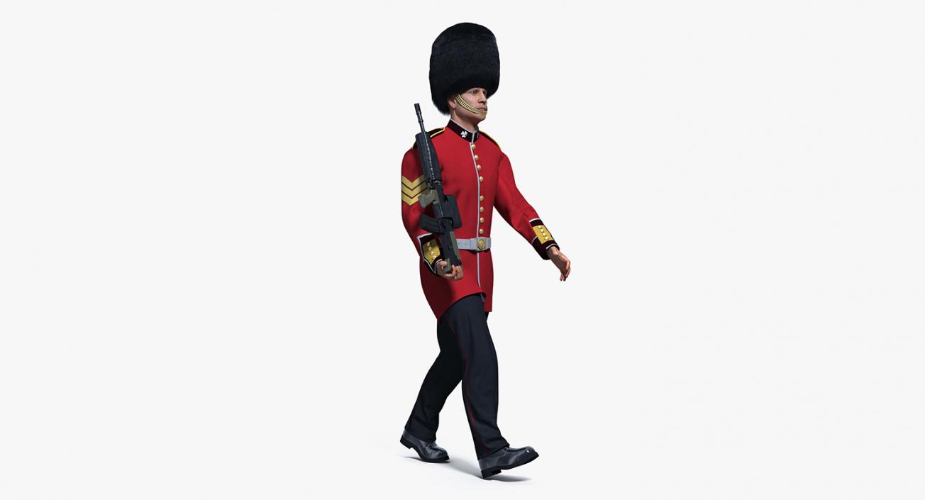 British Royal Guard Soldier Rigged 3D model