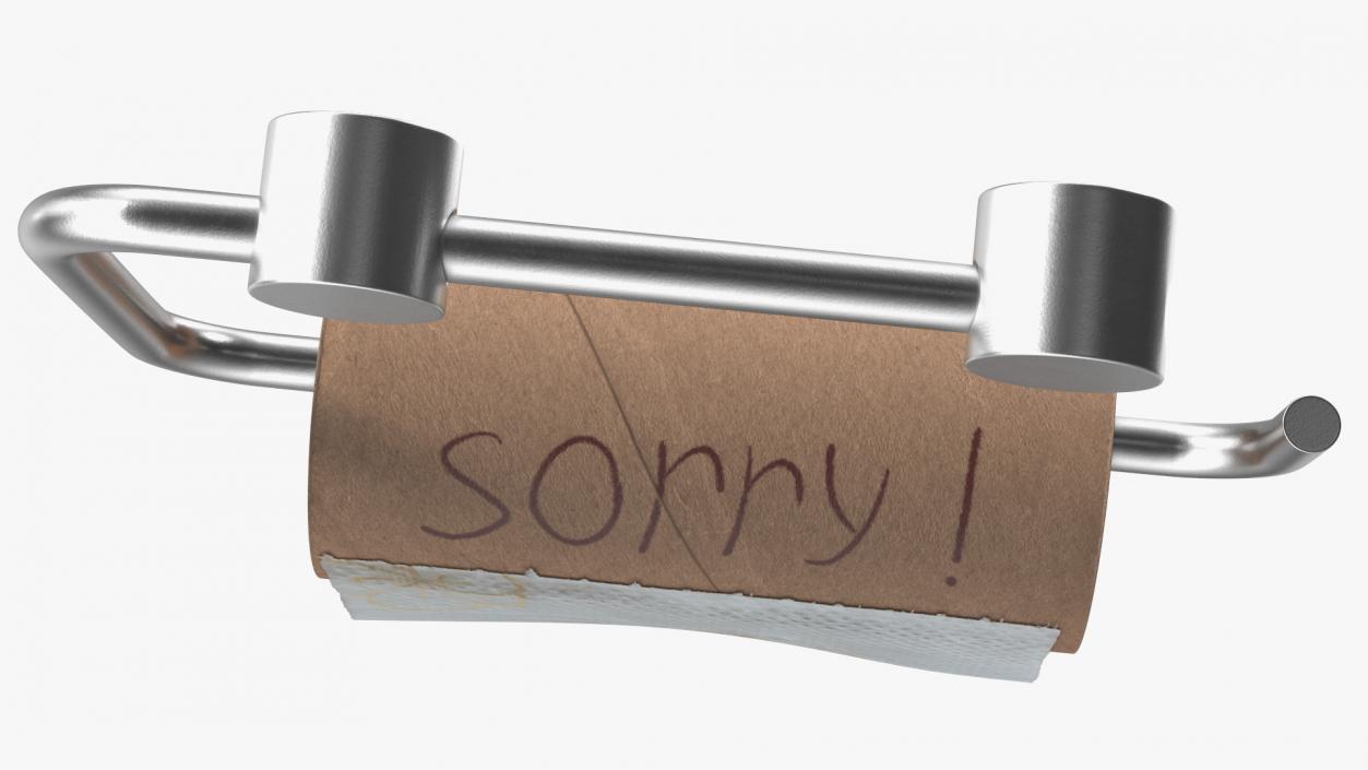 No Toilet Paper Message Sorry 3D model