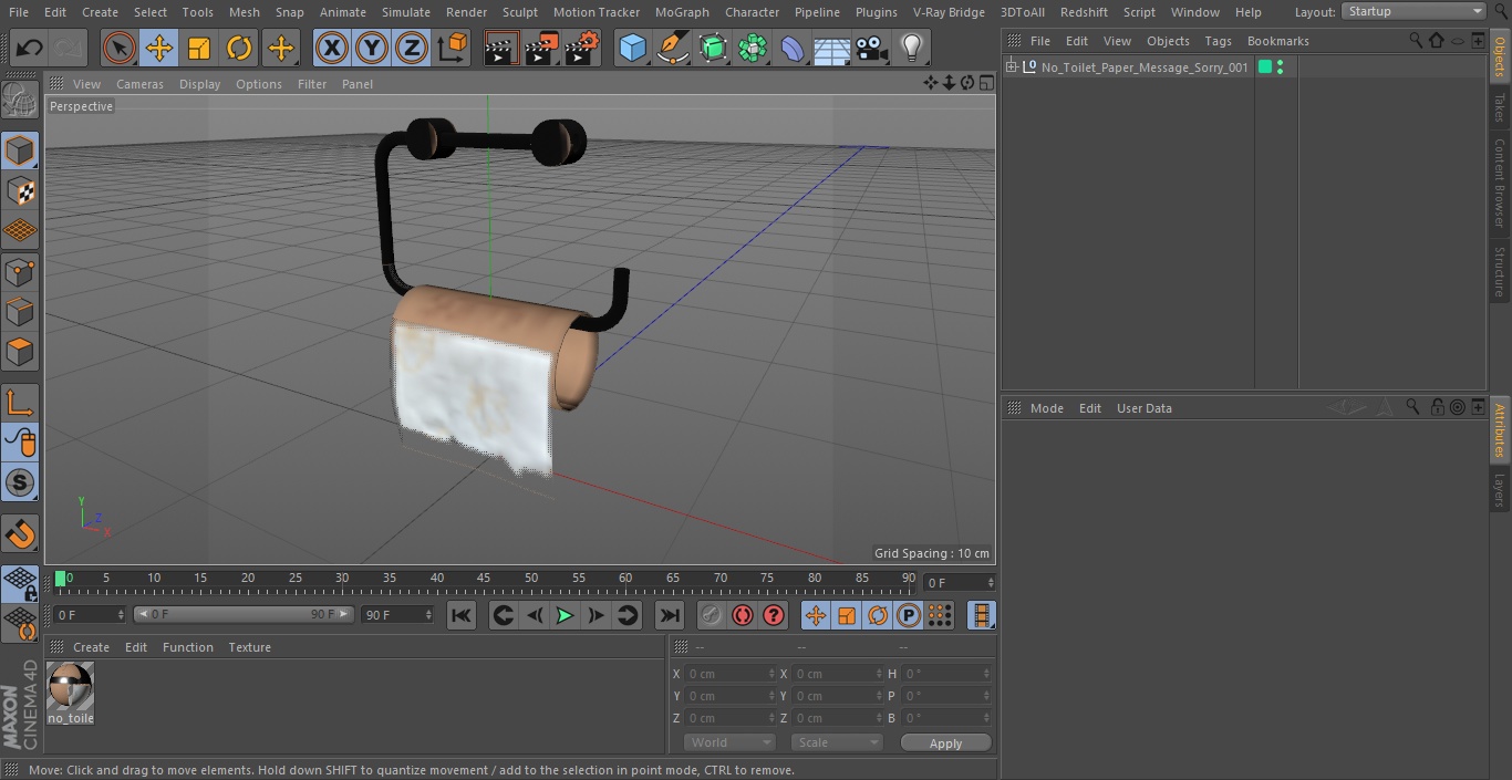 No Toilet Paper Message Sorry 3D model