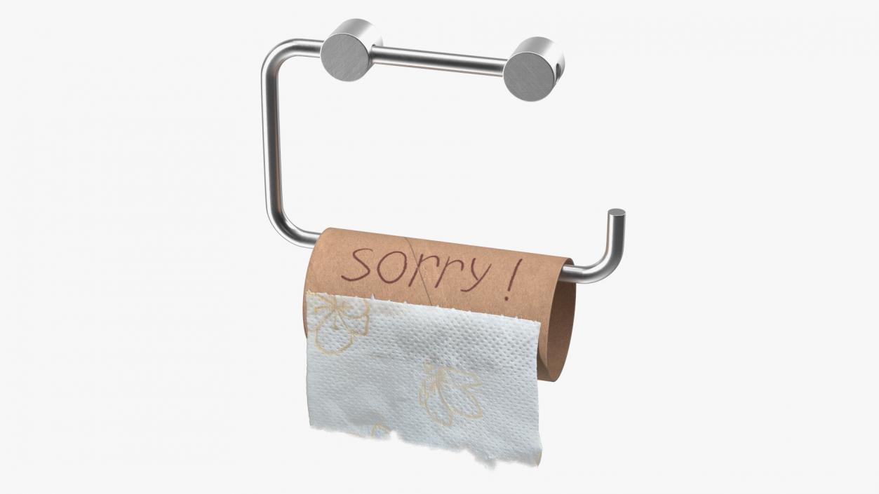 No Toilet Paper Message Sorry 3D model