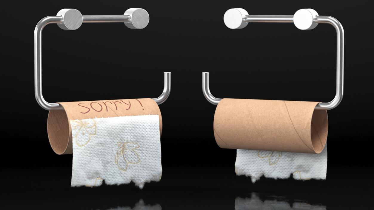 No Toilet Paper Message Sorry 3D model