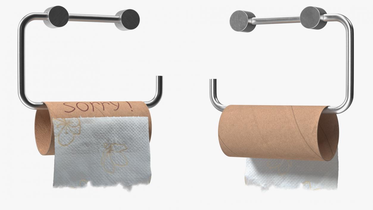 No Toilet Paper Message Sorry 3D model