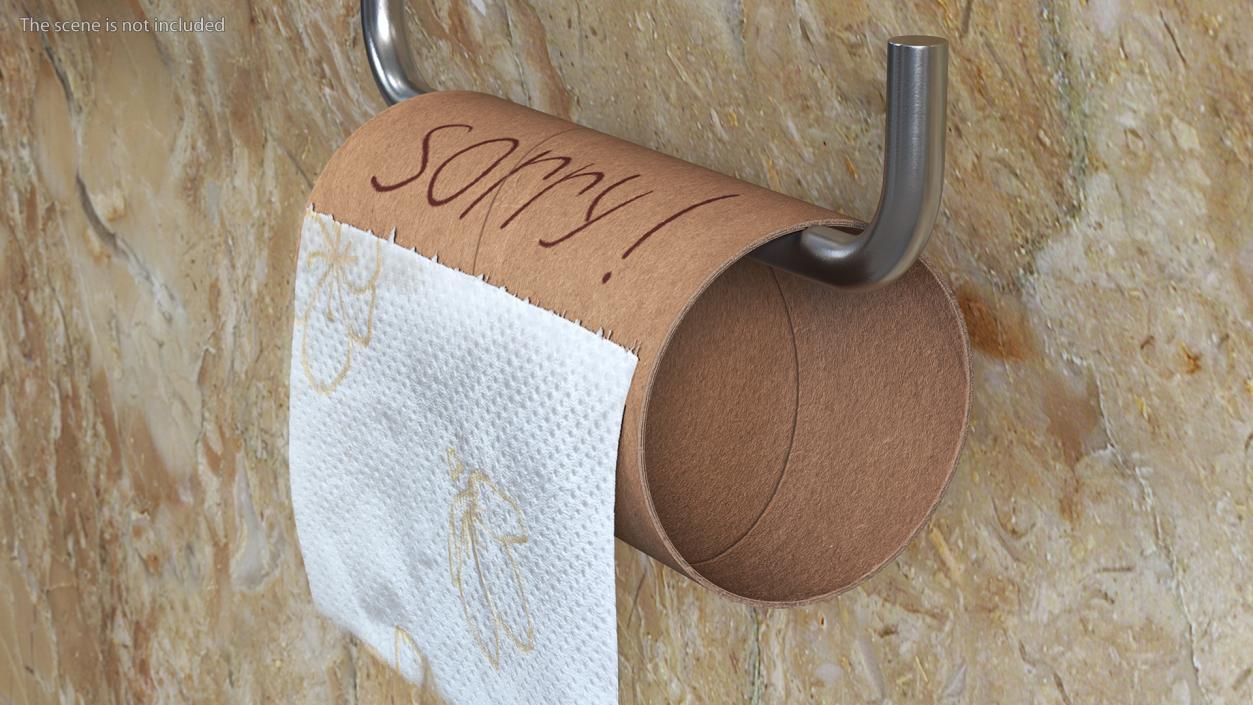 No Toilet Paper Message Sorry 3D model