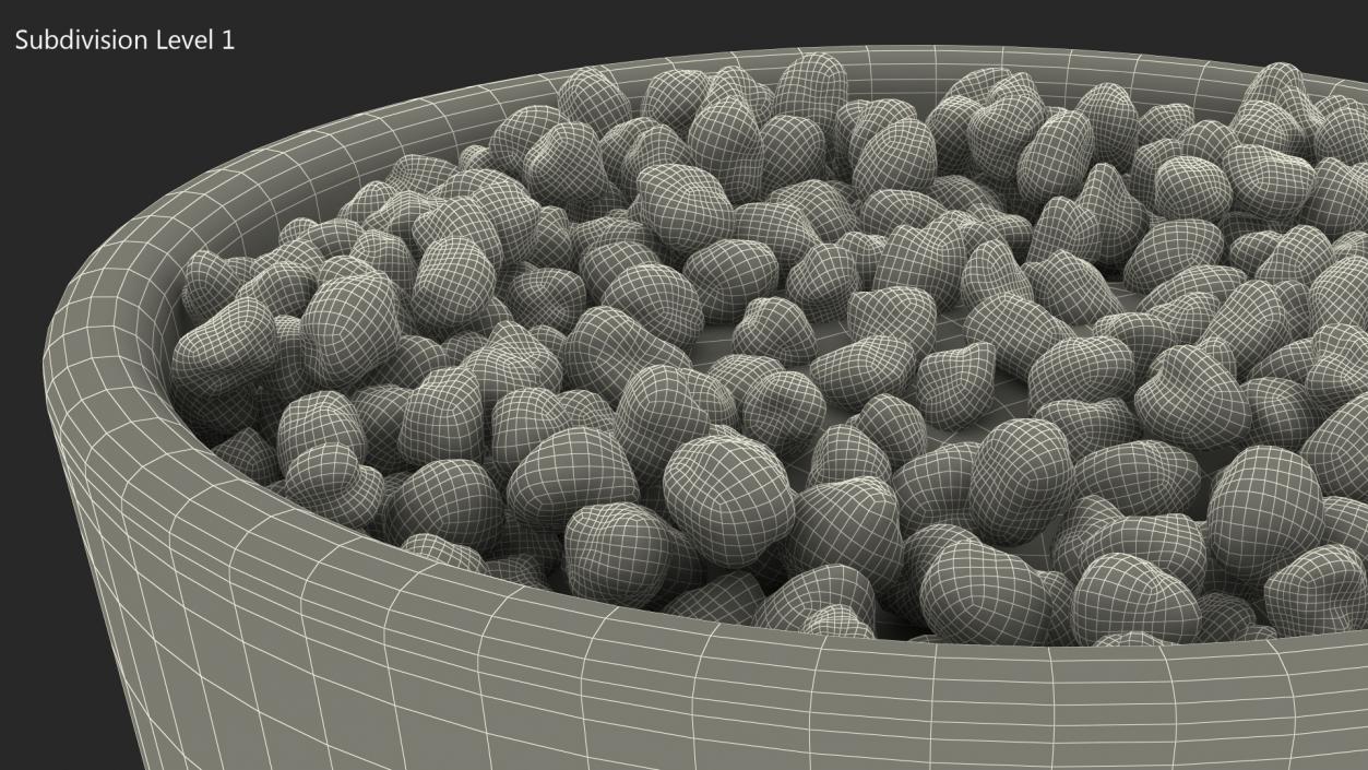 3D model Plant Pot Covered with Pebbles