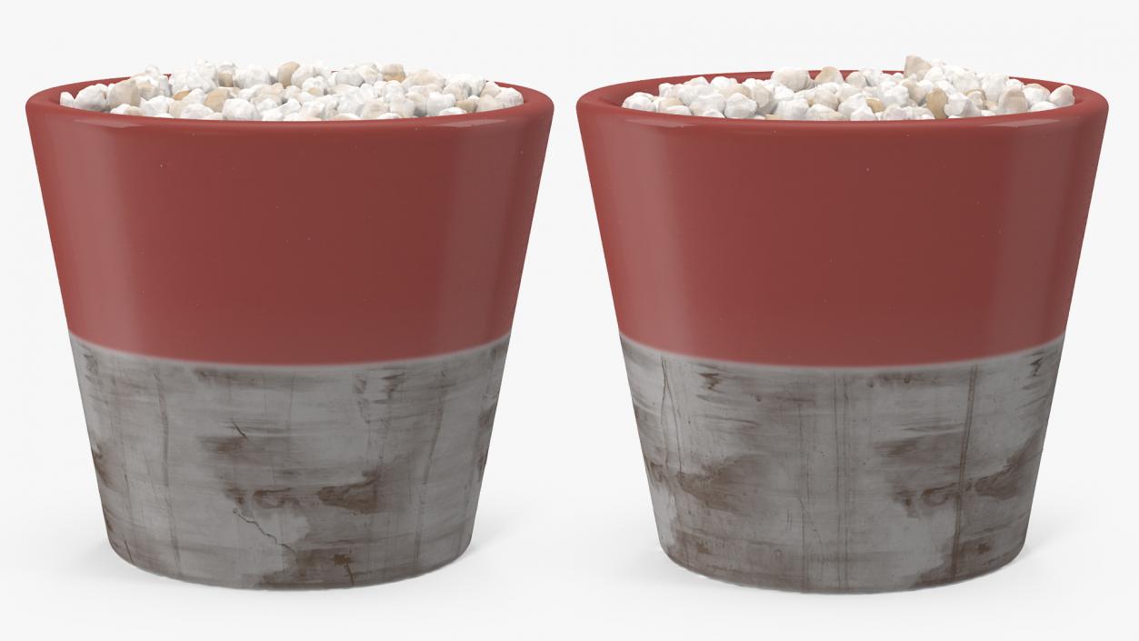 3D model Plant Pot Covered with Pebbles