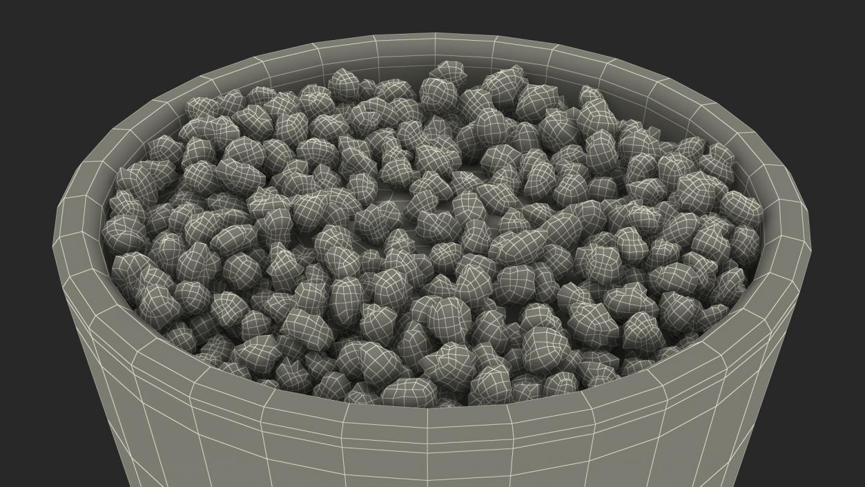 3D model Plant Pot Covered with Pebbles