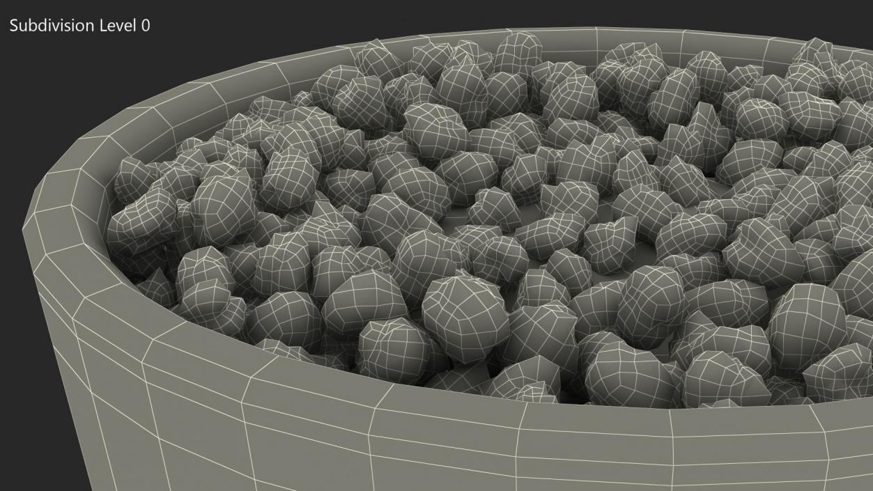 3D model Plant Pot Covered with Pebbles