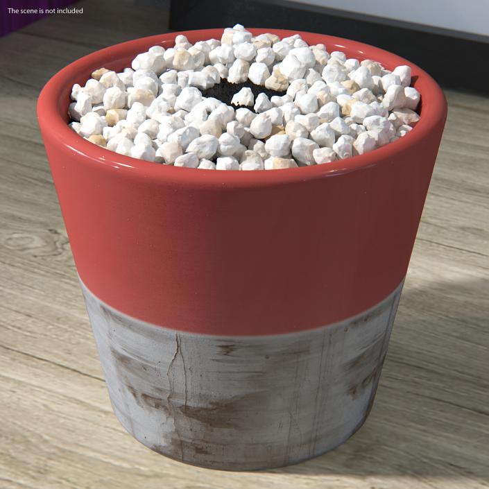 3D model Plant Pot Covered with Pebbles