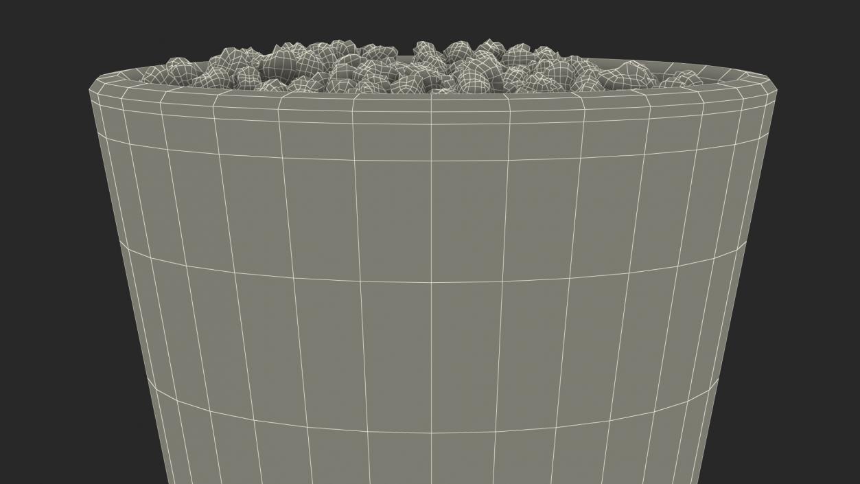 3D model Plant Pot Covered with Pebbles