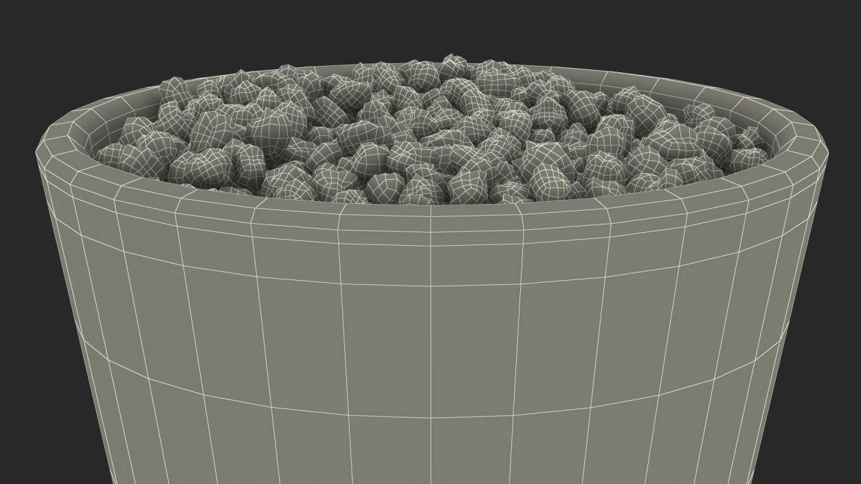 3D model Plant Pot Covered with Pebbles