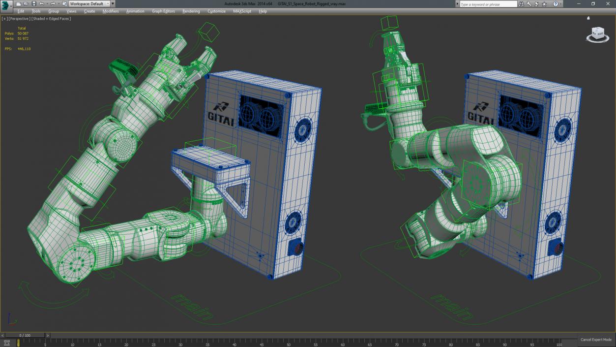 3D GITAI S1 Space Robot Rigged for Maya