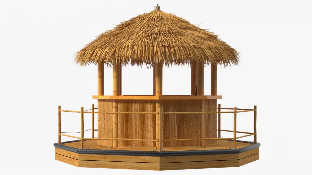 Floating Tiki Bar Boat 3D