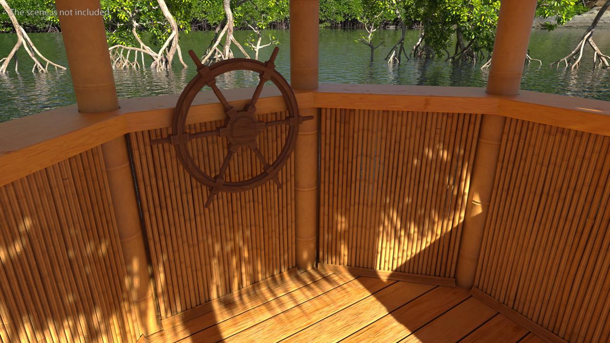 Floating Tiki Bar Boat 3D