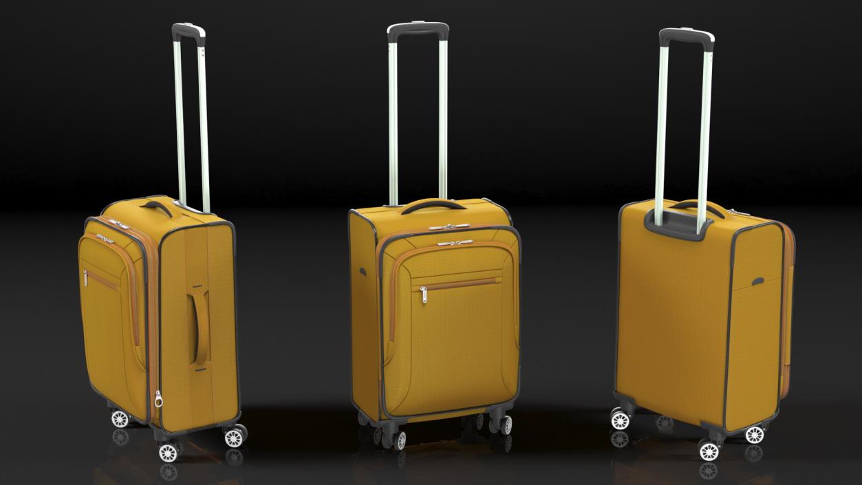 3D Softside Rolling Luggage Orange