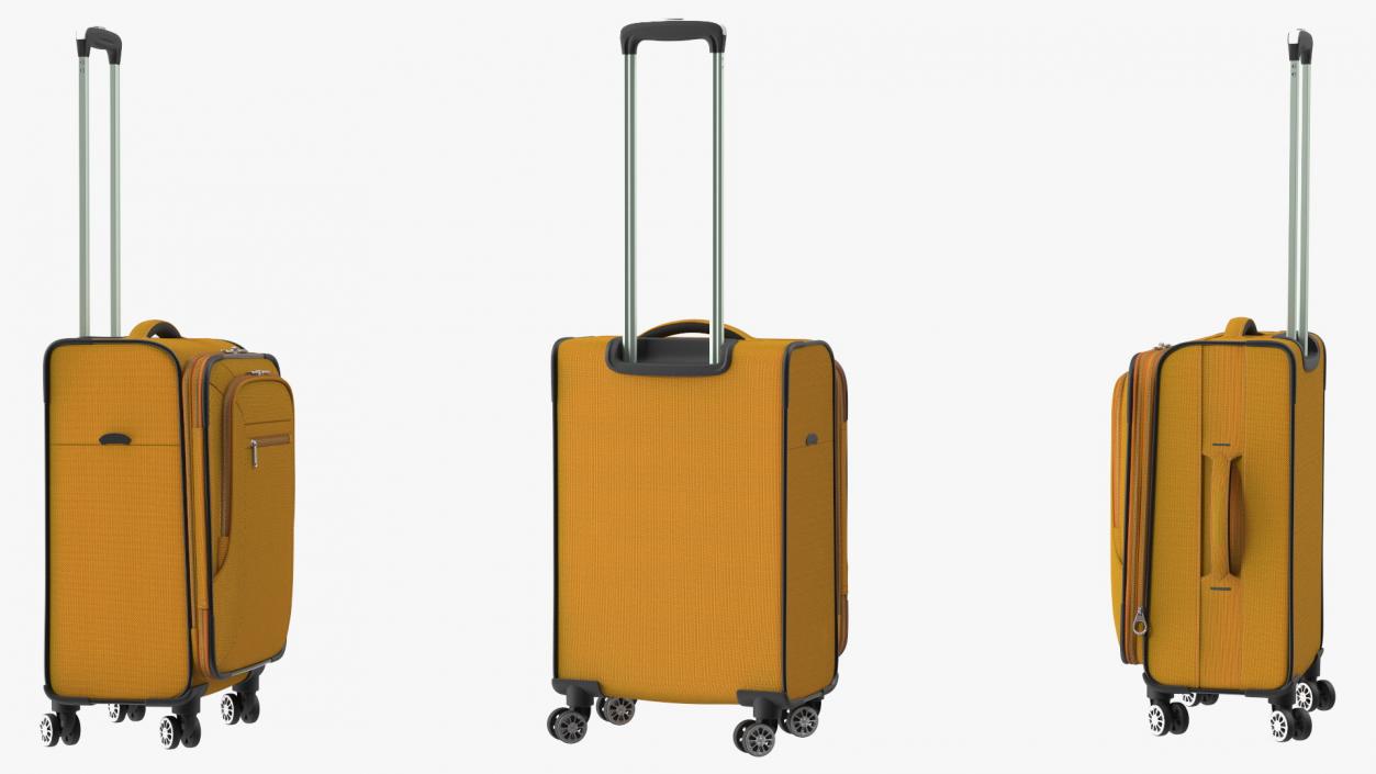 3D Softside Rolling Luggage Orange