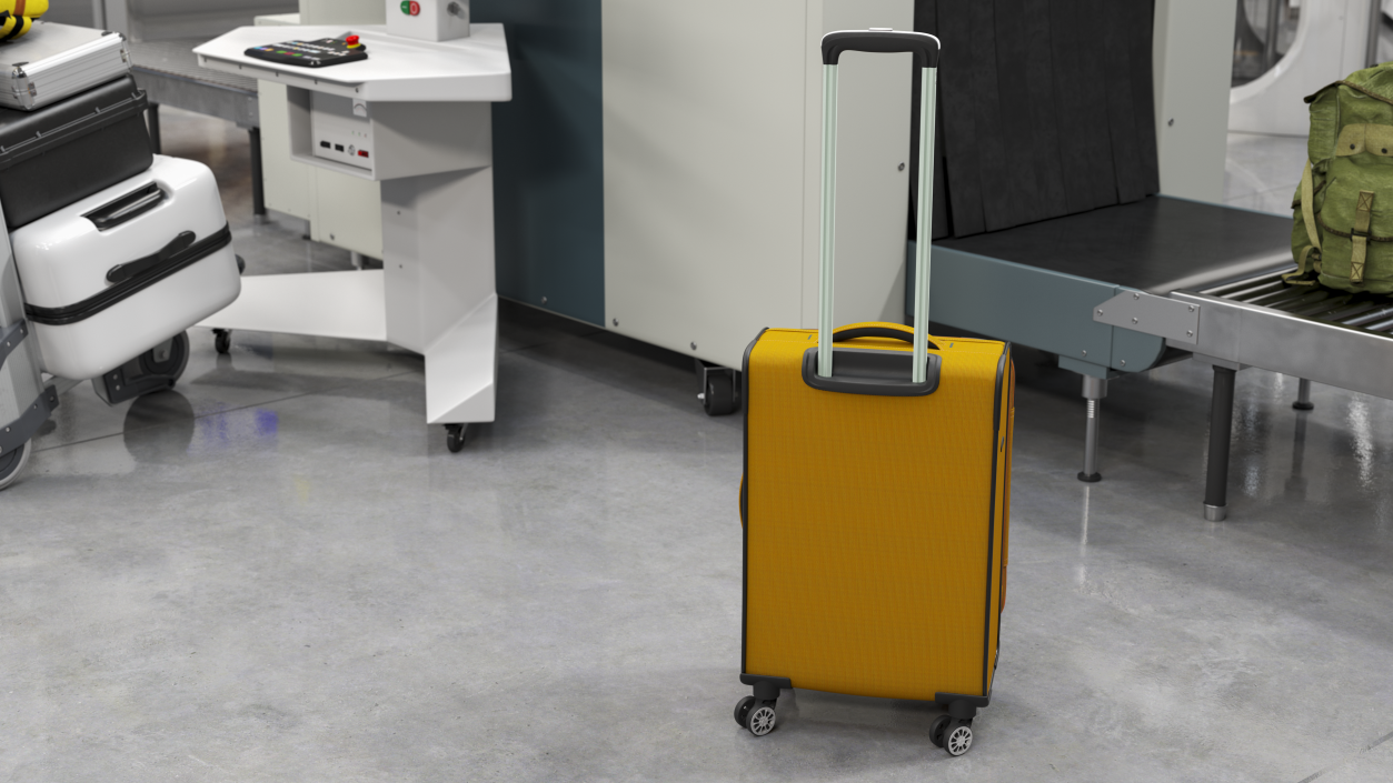 3D Softside Rolling Luggage Orange