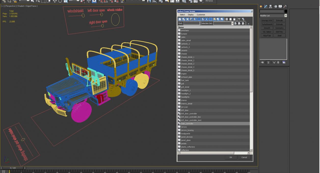 Cargo Truck M35 Rigged 3D