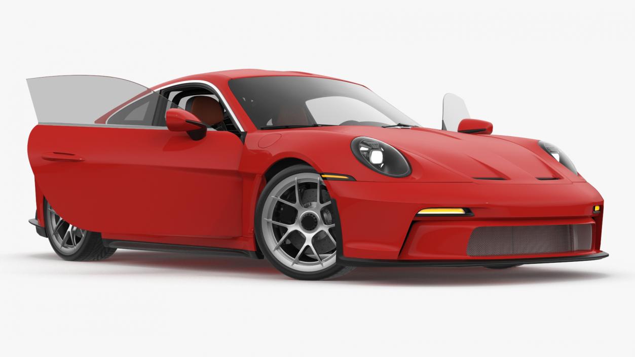 Modern Sport Car Red Rigged 3D