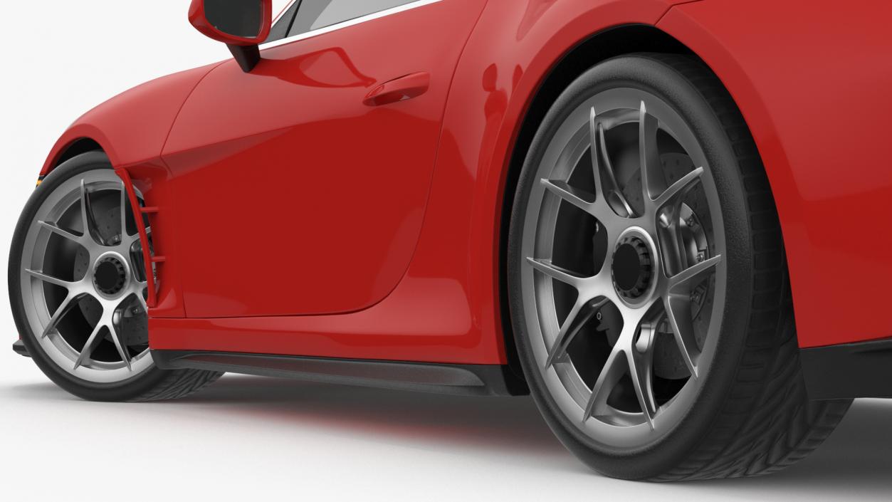 Modern Sport Car Red Rigged 3D