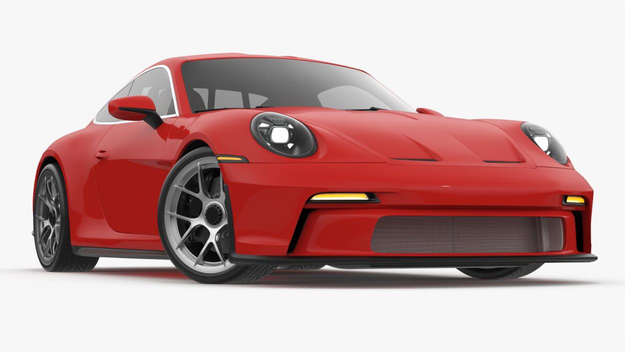 Modern Sport Car Red Rigged 3D