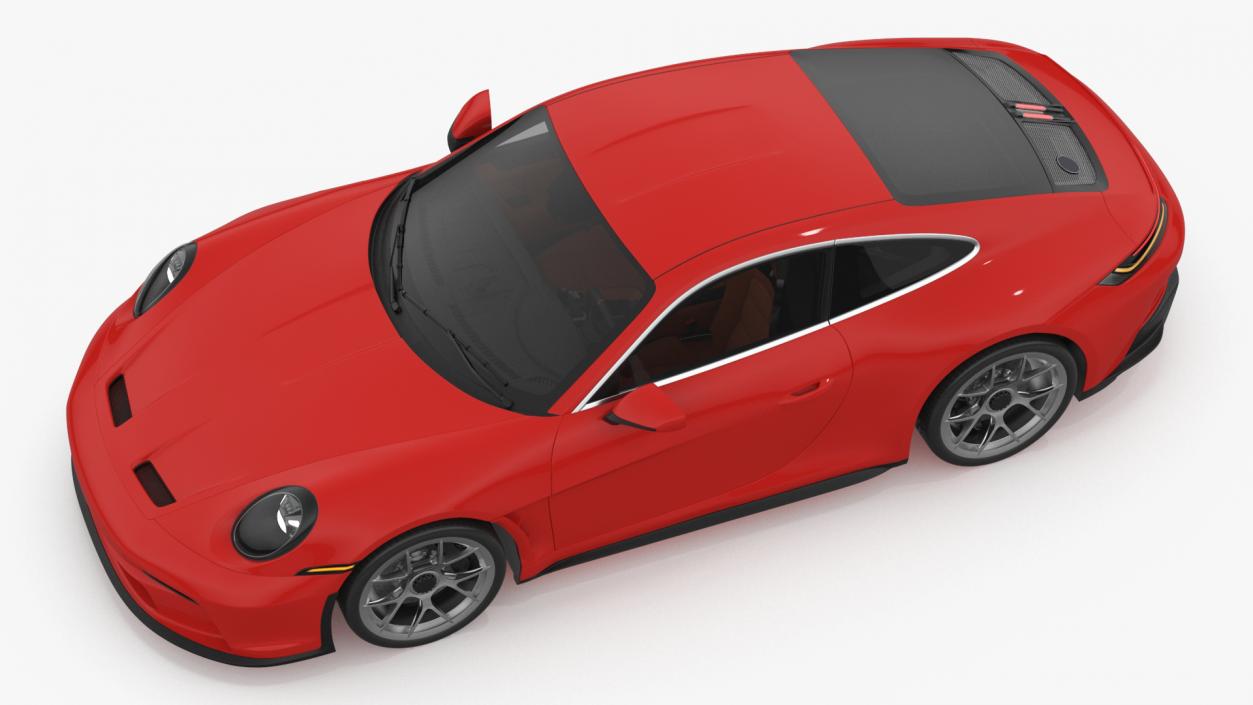 Modern Sport Car Red Rigged 3D