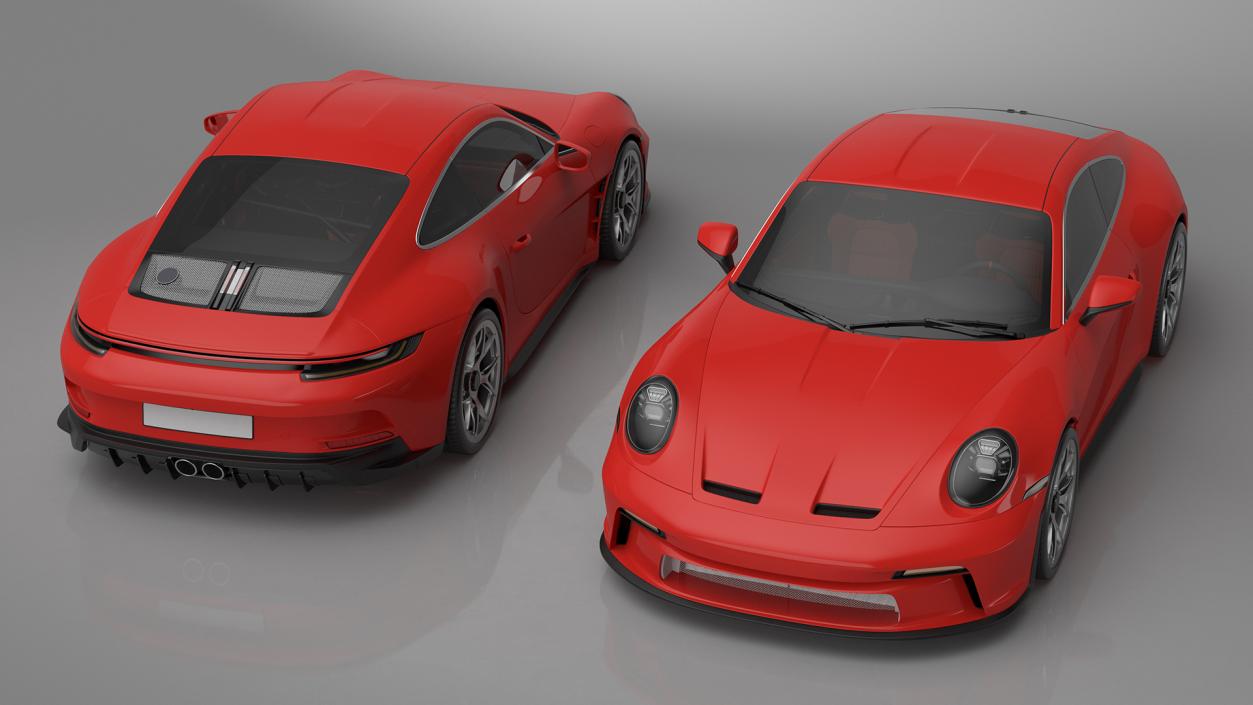 Modern Sport Car Red Rigged 3D