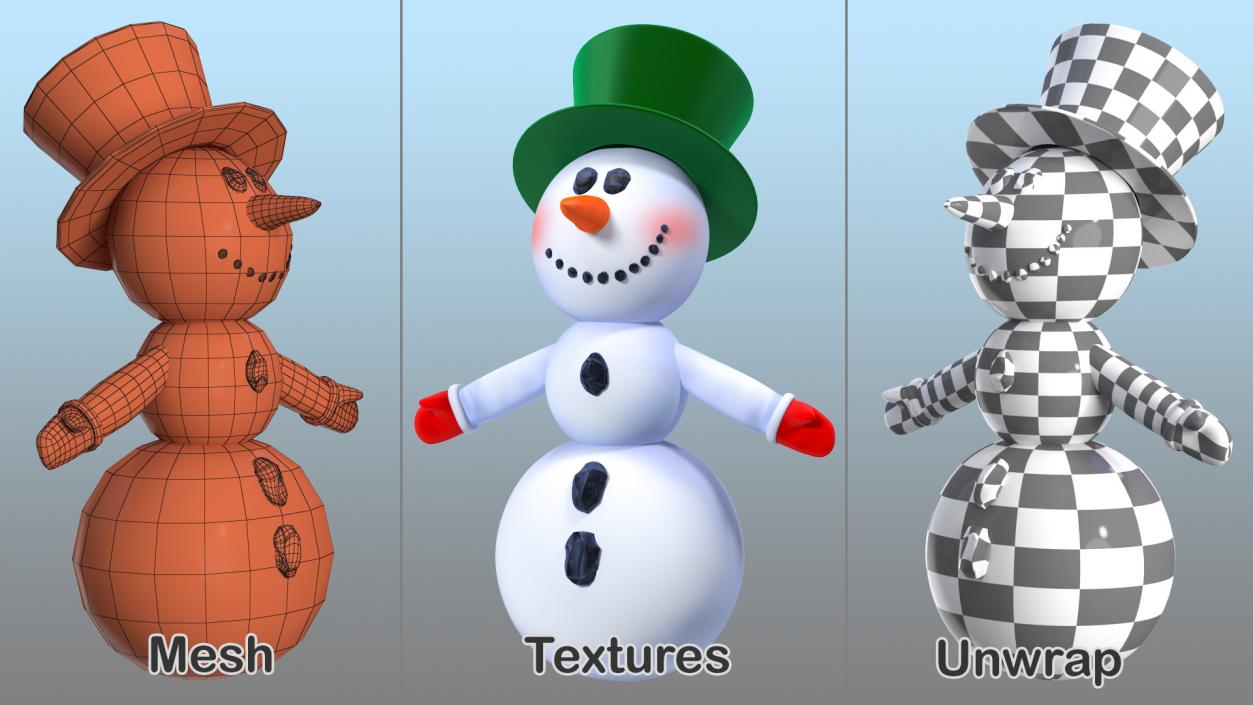 Snowman T-Pose 3D model