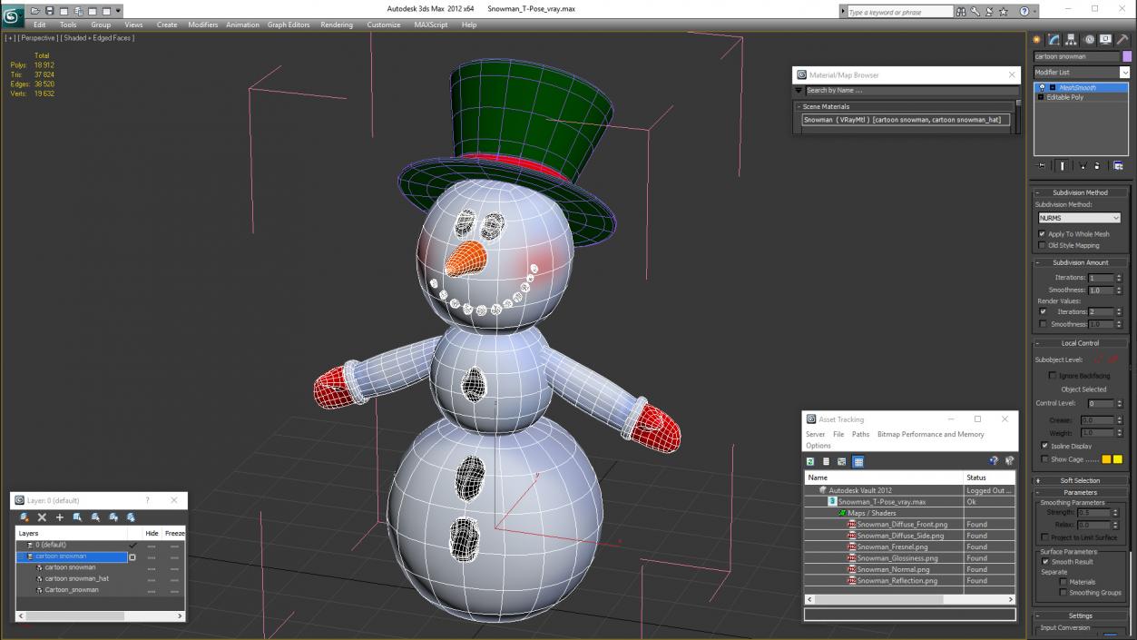 Snowman T-Pose 3D model