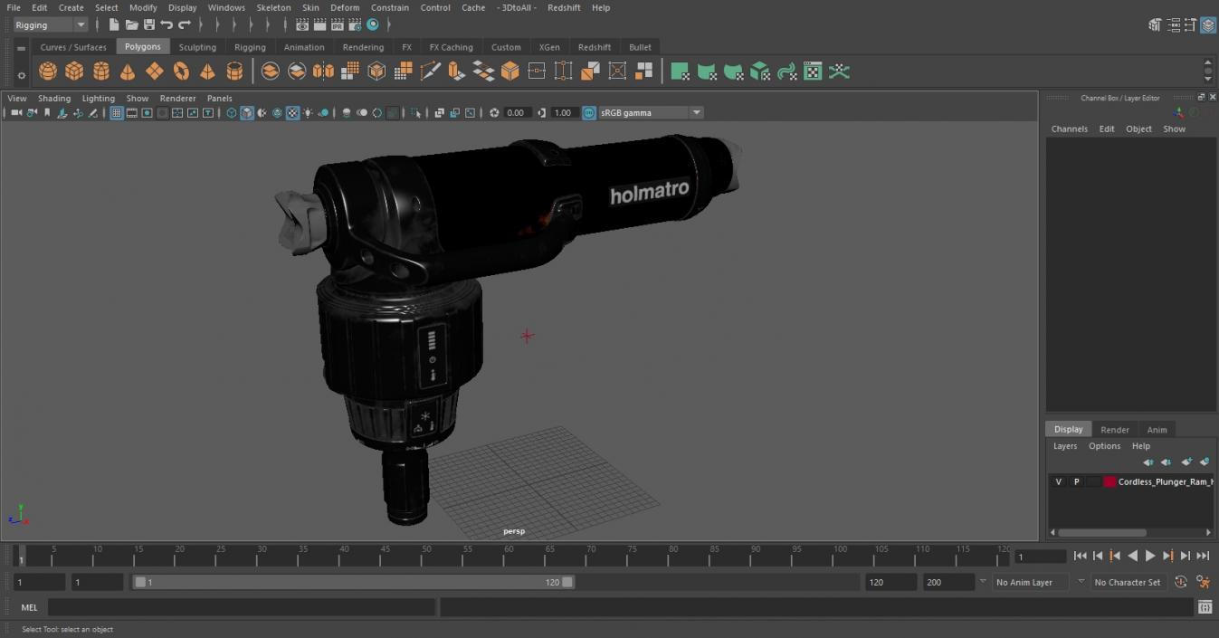 3D model Cordless Plunger Ram Holmatro PRA50