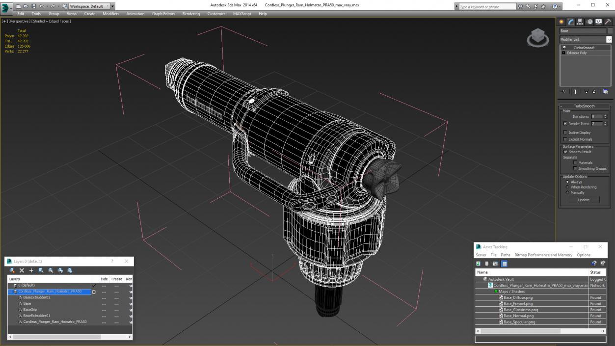 3D model Cordless Plunger Ram Holmatro PRA50