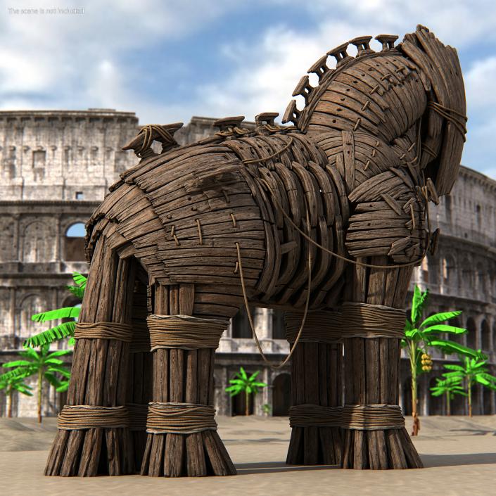 Wooden Trojan Horse 3D model