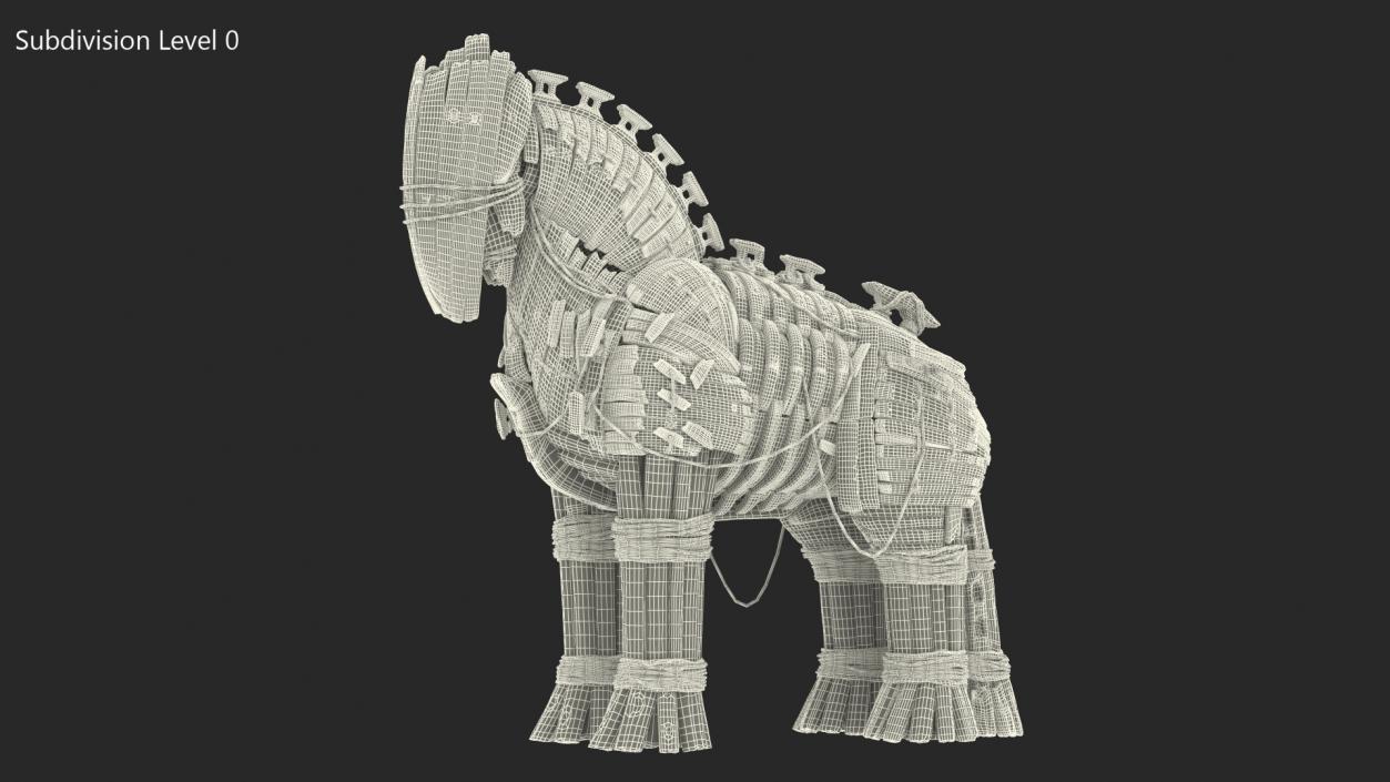 Wooden Trojan Horse 3D model