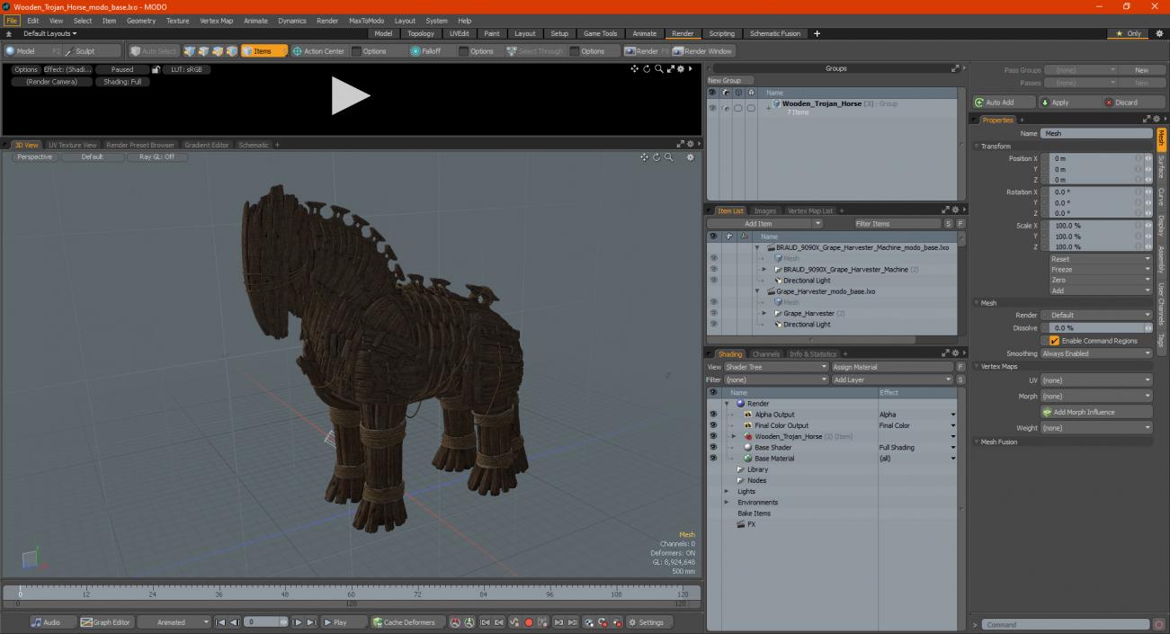 Wooden Trojan Horse 3D model